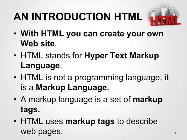 HYPER TEXT MARKUP LANGUAGE BASIC LESSONS | PPT