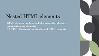 A BRIEF EXPLANATION ABOUT HTML ELEMENTS AND USES | PPT