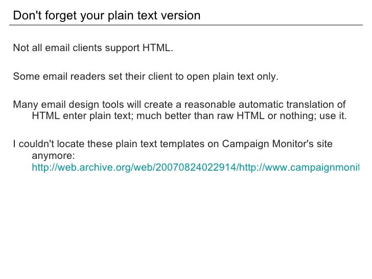 HTML email best practices