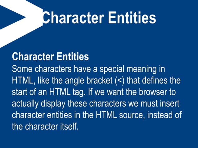 Html entities | PPT