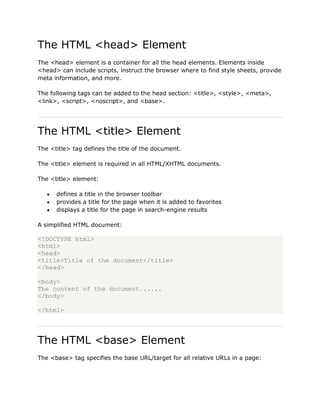 Information Page Html Example Html example | DOCX