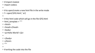HTML files in python.pptx