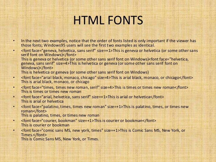 Html fonts