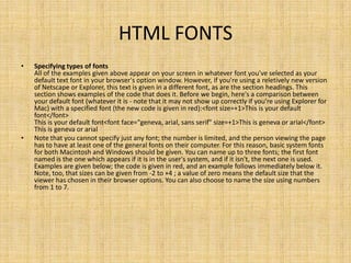 Example For Custom Font Html Code Simple One Html fonts | PPTX