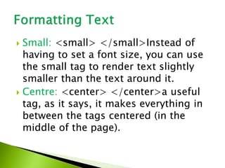 HTML Formatting Text. | PPT | Free Download