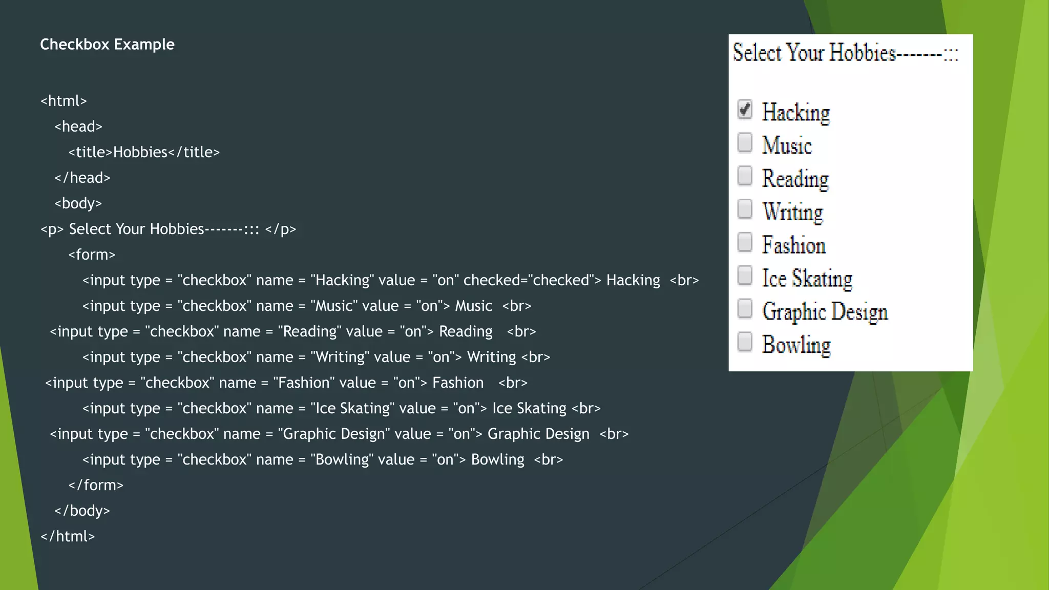 Html Form Controls | PDF