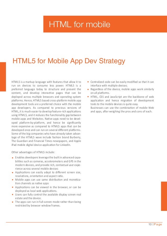 Html for Mobile App Development