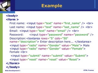HTML Forms.pptx ( web development html / css) | PPTX