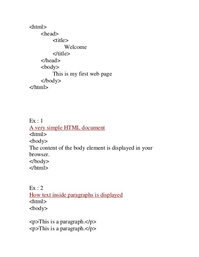 HTML practical guide for O/L exam
