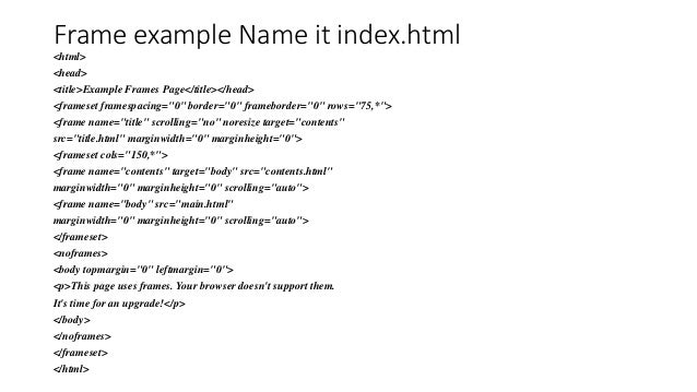 Html frames