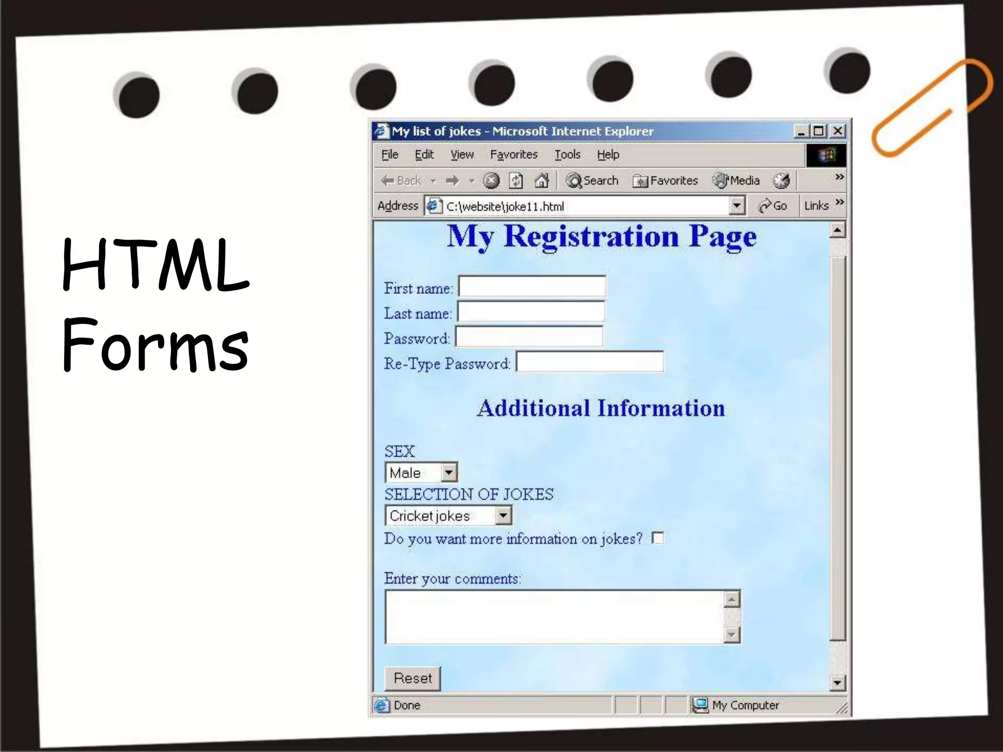 HTML
Forms
 