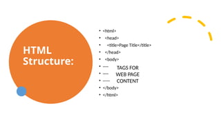 Introduction to HyperText Markup Language. | PPTX