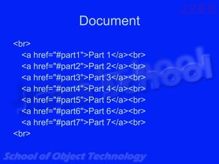 Document
<br>
  <a href="#part1">Part 1</a><br>
  <a href="#part2">Part 2</a><br>
  <a href="#part3">Part 3</a><br>
  <a href="#part4">Part 4</a><br>
  <a href="#part5">Part 5</a><br>
  <a href="#part6">Part 6</a><br>
  <a href="#part7">Part 7</a><br>
<br>
 