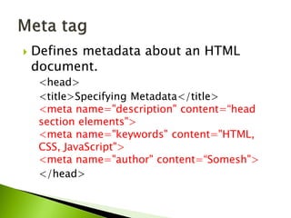 HTML Head Section Elements | PDF