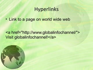 Hyperlinks in HTML | PPT