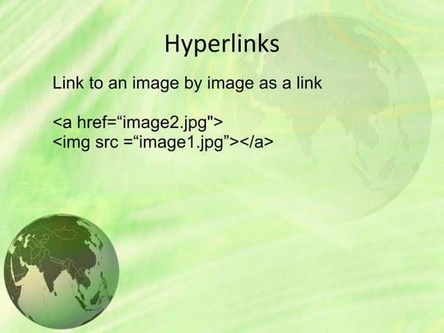 Hyperlinks in HTML | PPT | Web Design and HTML | Internet