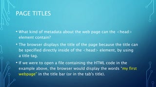 Html (hypertext markup language) | PPT