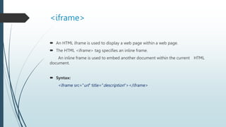 HTML iframe | PPT