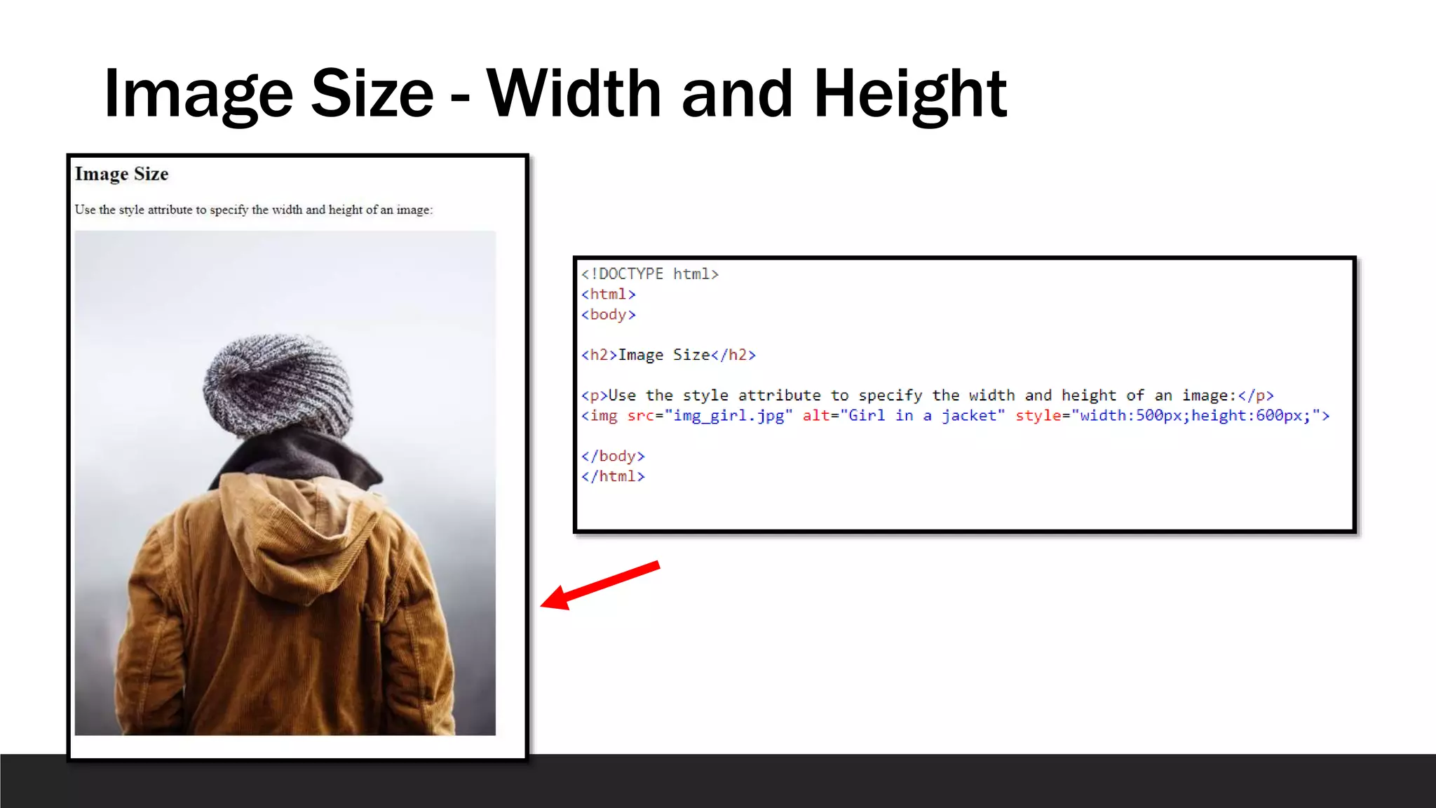 Image Size - Width and Height
 