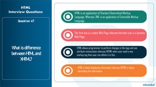 Top 50 HTML Interview Questions and Answers | Edureka | PDF