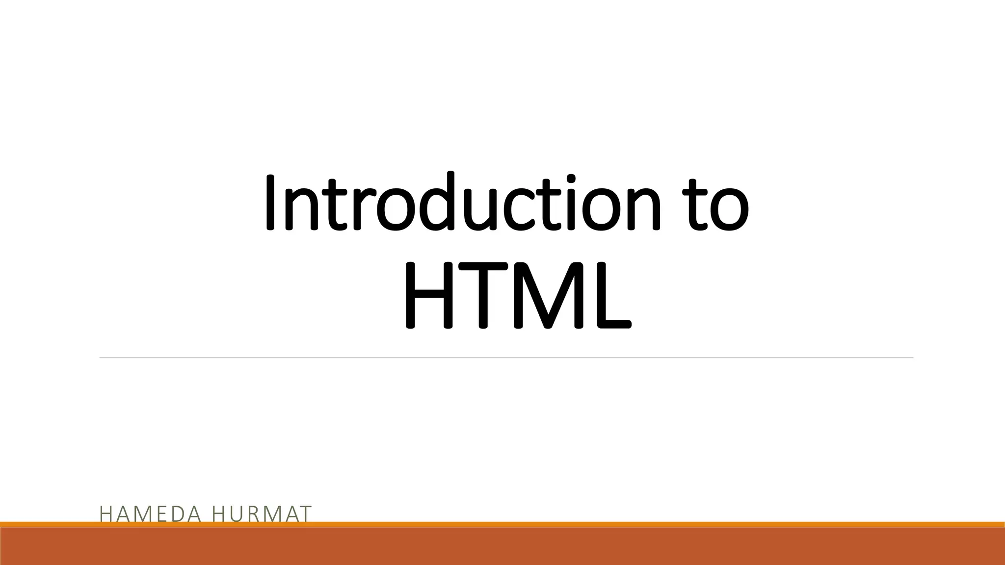 HTML Introduction | PPT