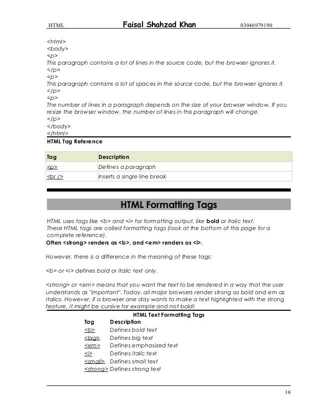 HTML TAGS EBOOK