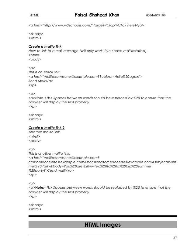 Html introduction and Full Detailed Notes