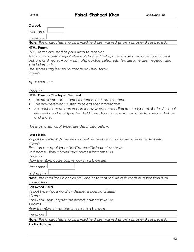 Html introduction and Full Detailed Notes