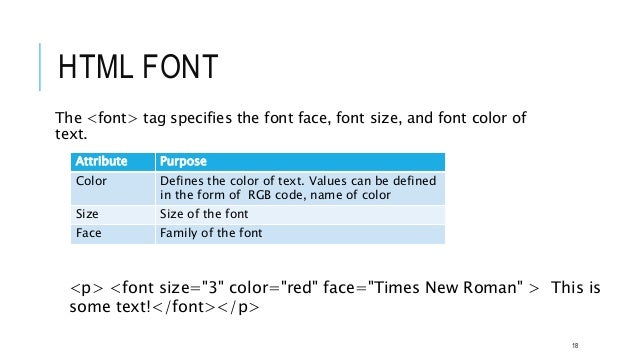 html basic tags font size tags