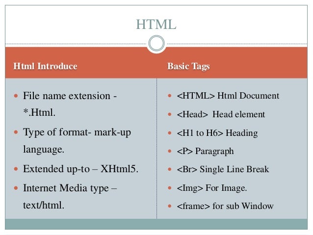 Html in web development