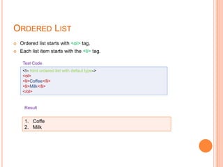 Html list | PPTX