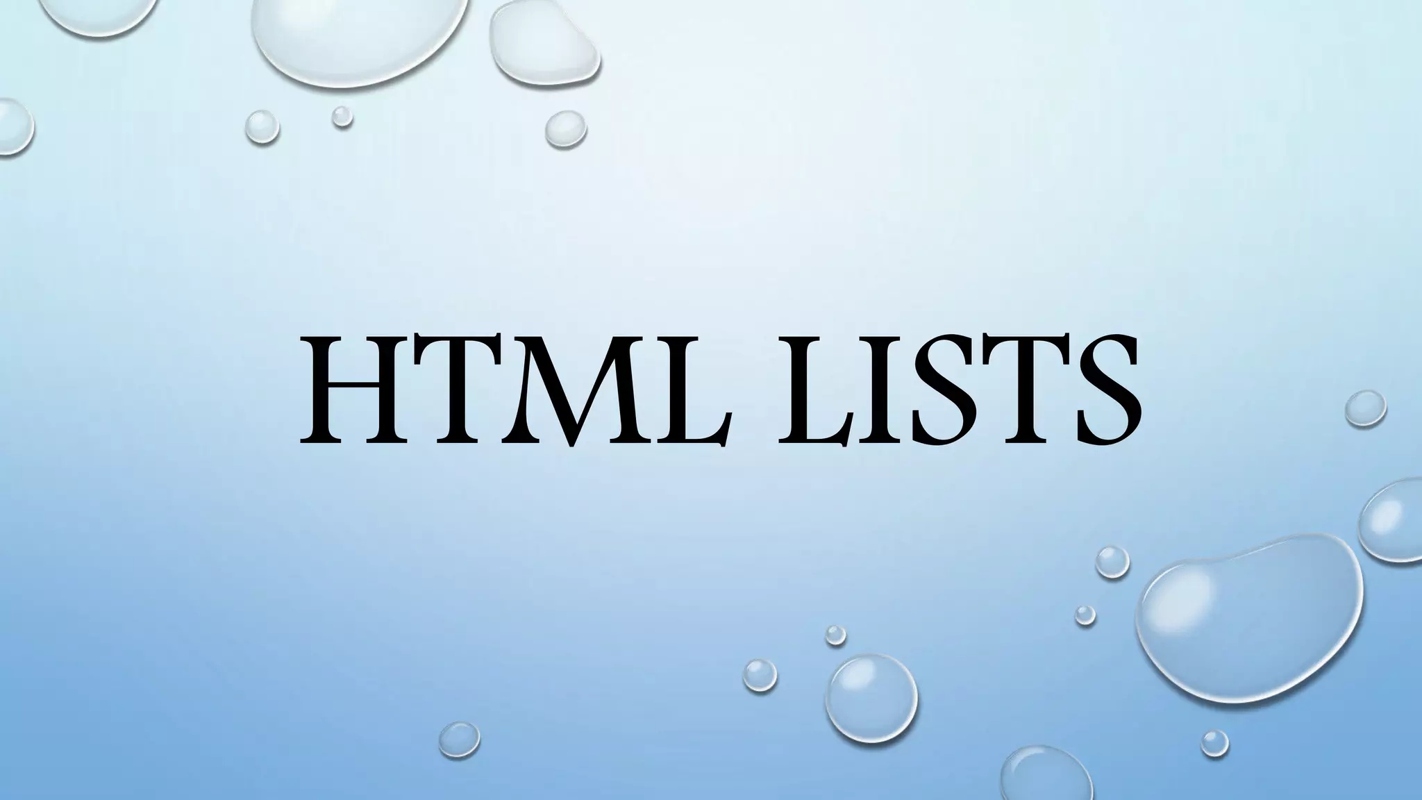 Html lists | PPTX