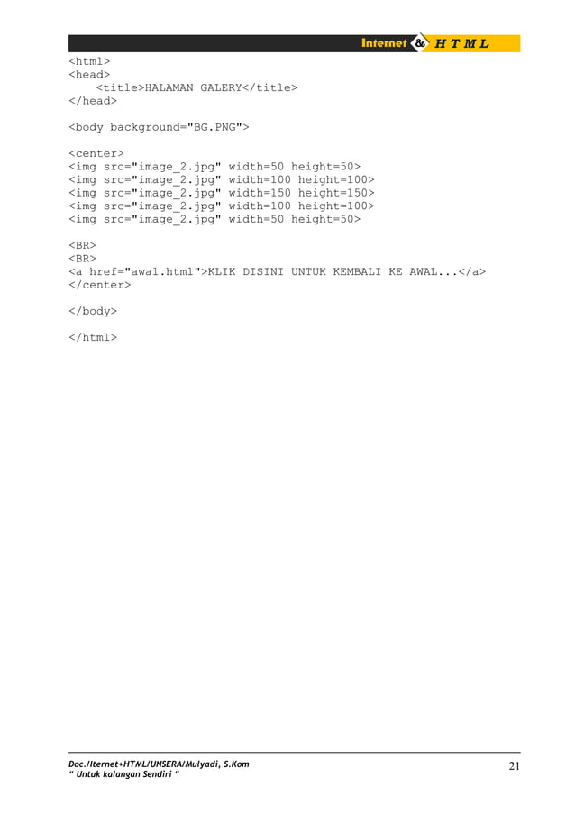 Modul Dasar HTML | DOC