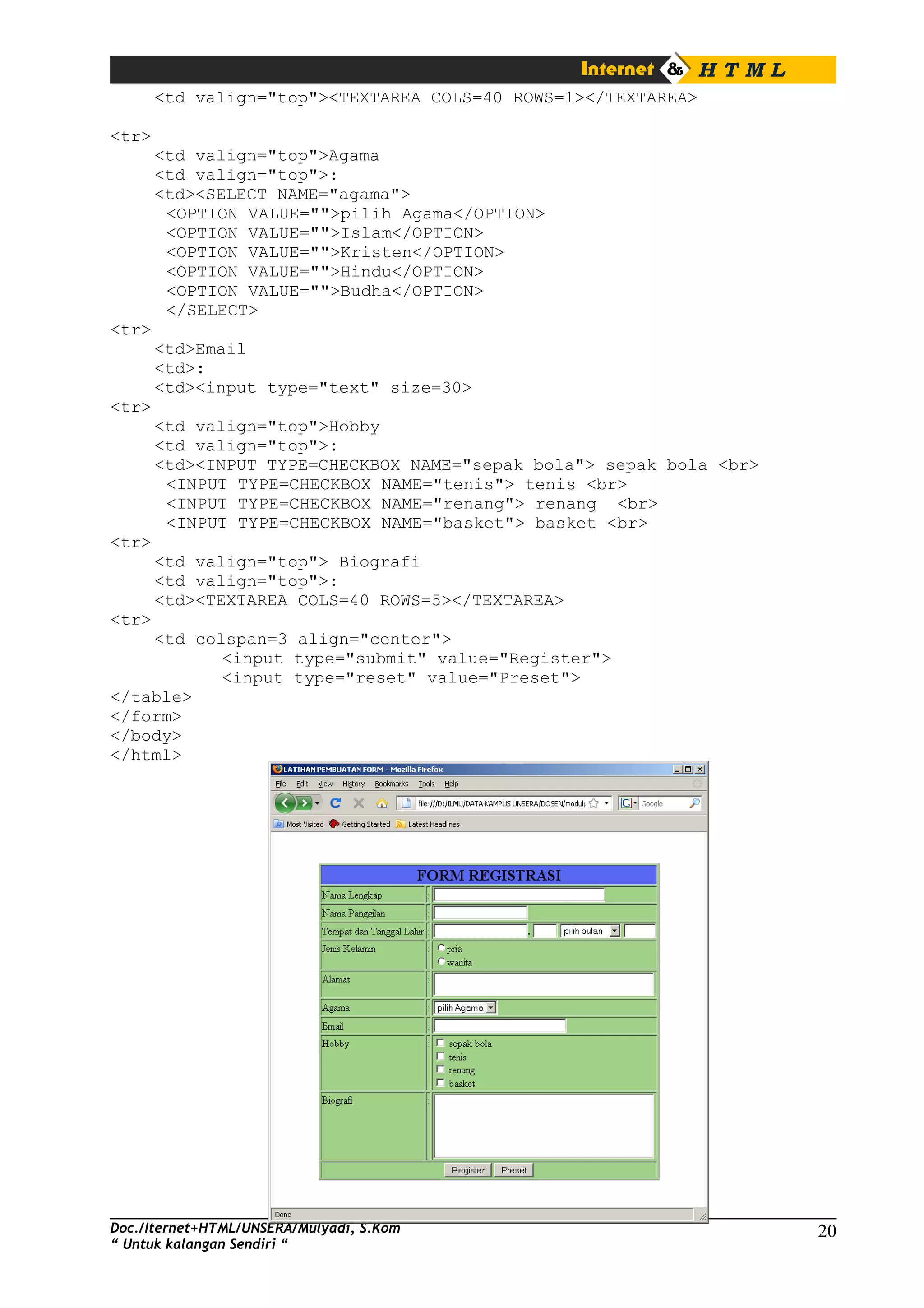 Modul HTML Lanjut | PDF