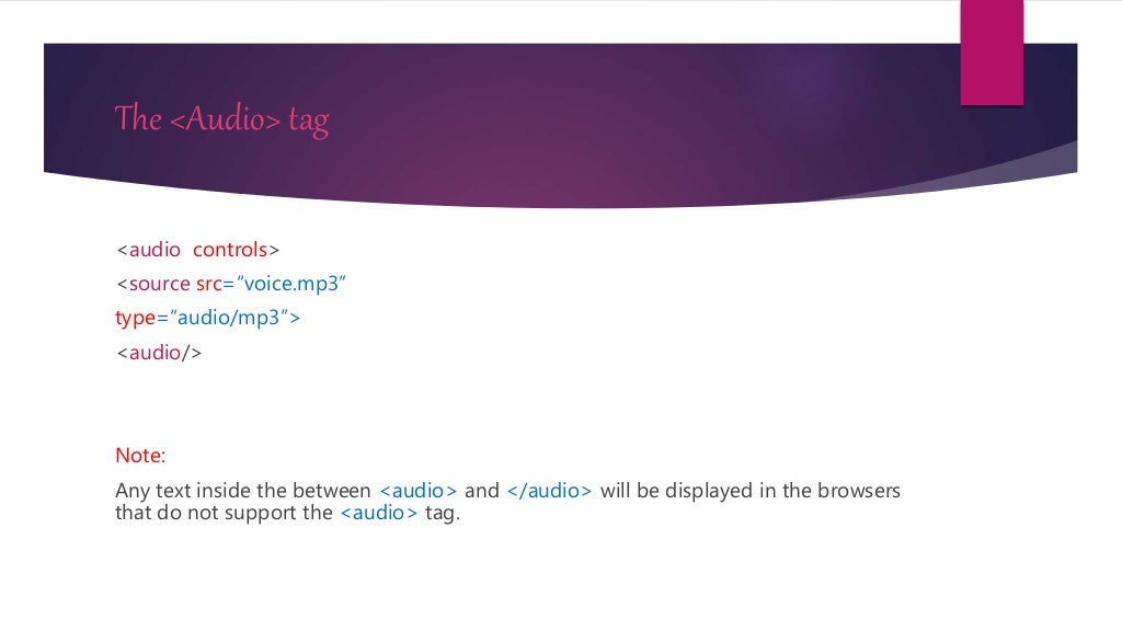 Html multimedia tag