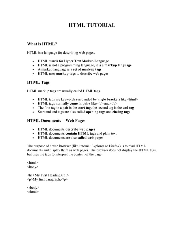 Html notes | PDF | Web Design and HTML | Internet