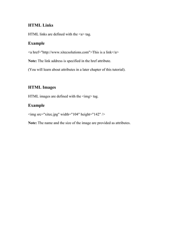 Html notes | PDF | Web Design and HTML | Internet