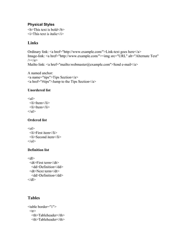 Html notes | PDF | Web Design and HTML | Internet