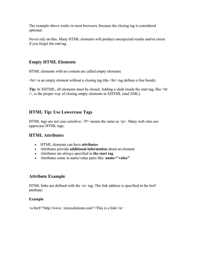 Html notes | PDF | Web Design and HTML | Internet