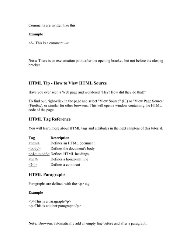 Html notes | PDF | Web Design and HTML | Internet