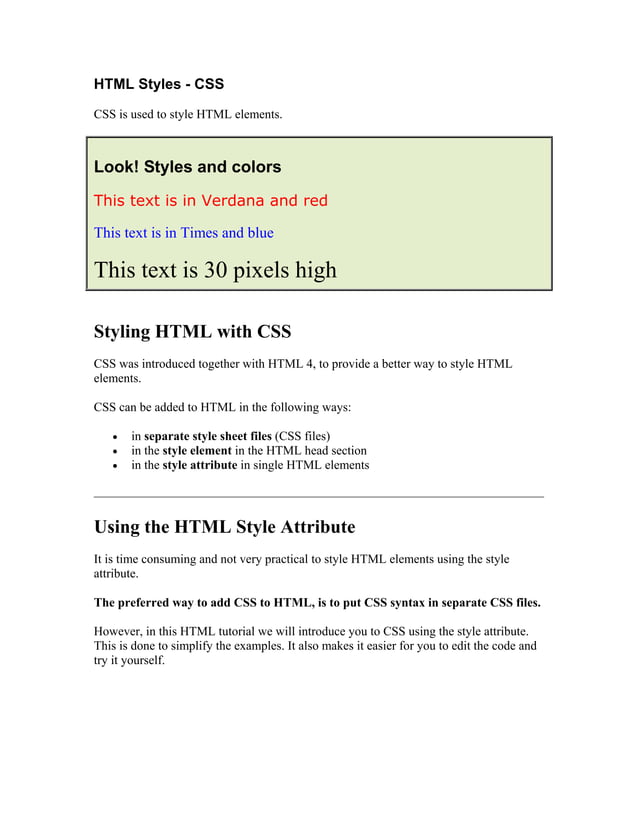 Html notes