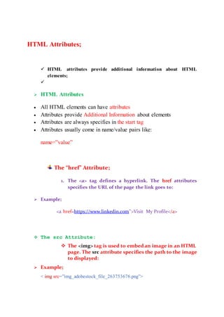 HTML Notes And Some Attributes | DOCX