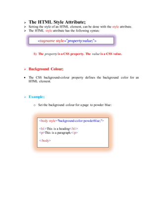 HTML Notes And Some Attributes | PDF