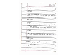 HTML notes! (Handwritten notes for the html )