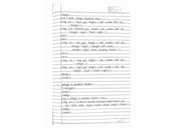 HTML notes! (Handwritten notes for the html ) | PDF | Web Design and ...