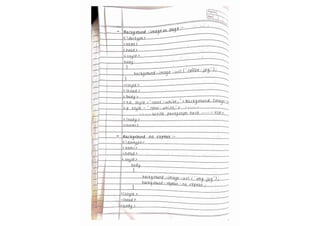 HTML notes! (Handwritten notes for the html )