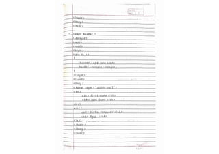 HTML notes! (Handwritten notes for the html )