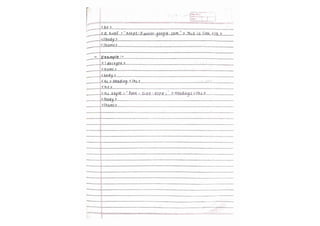HTML notes! (Handwritten notes for the html )