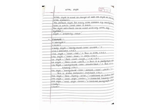 HTML notes! (Handwritten notes for the html )
