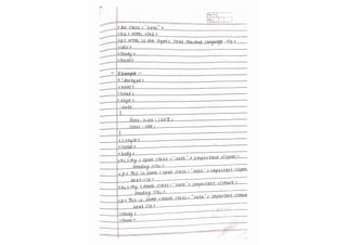 HTML notes! (Handwritten notes for the html )